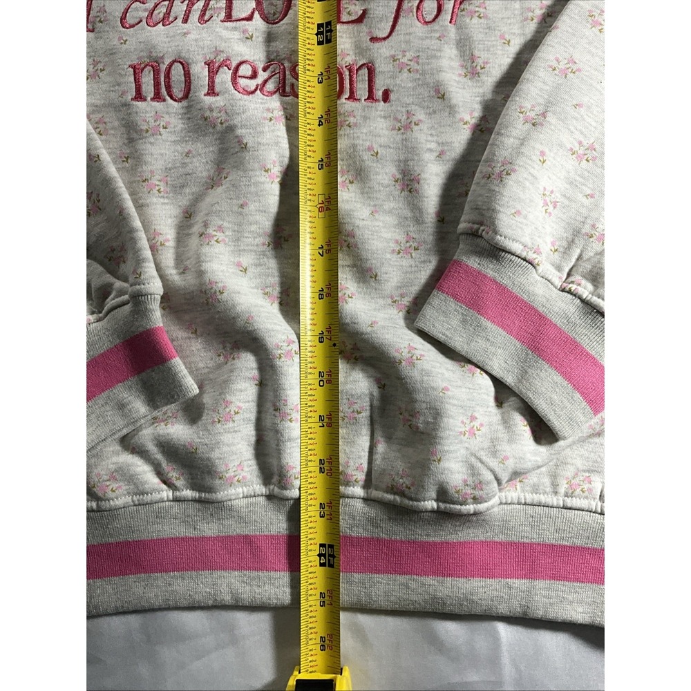 Simply Southern Floral Teddy Bear Love Graphic Sweatshirt Pink Gray Large CON90 - Picture 13 of 14